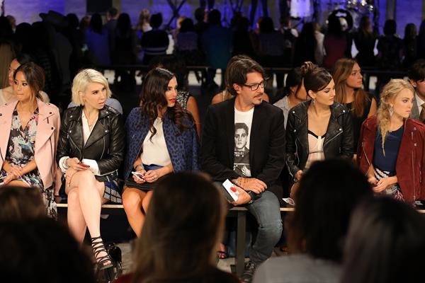Victoria Justice at the Rebecca Minkoff fashion show during Mercedes-Benz Fashion Week Spring 2015 on September 5, 2014