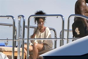 Rihanna enjoying a break on a yacht in Ponza August 29, 2014