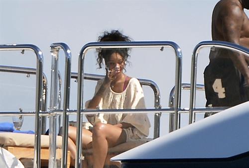 Rihanna enjoying a break on a yacht in Ponza August 29, 2014