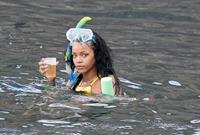 Rihanna enjoying a break on a yacht in Ponza August 29, 2014