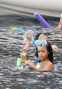 Rihanna enjoying a break on a yacht in Ponza August 29, 2014
