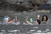 Rihanna enjoying a break on a yacht in Ponza August 29, 2014