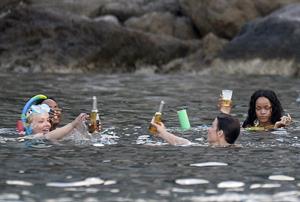 Rihanna enjoying a break on a yacht in Ponza August 29, 2014