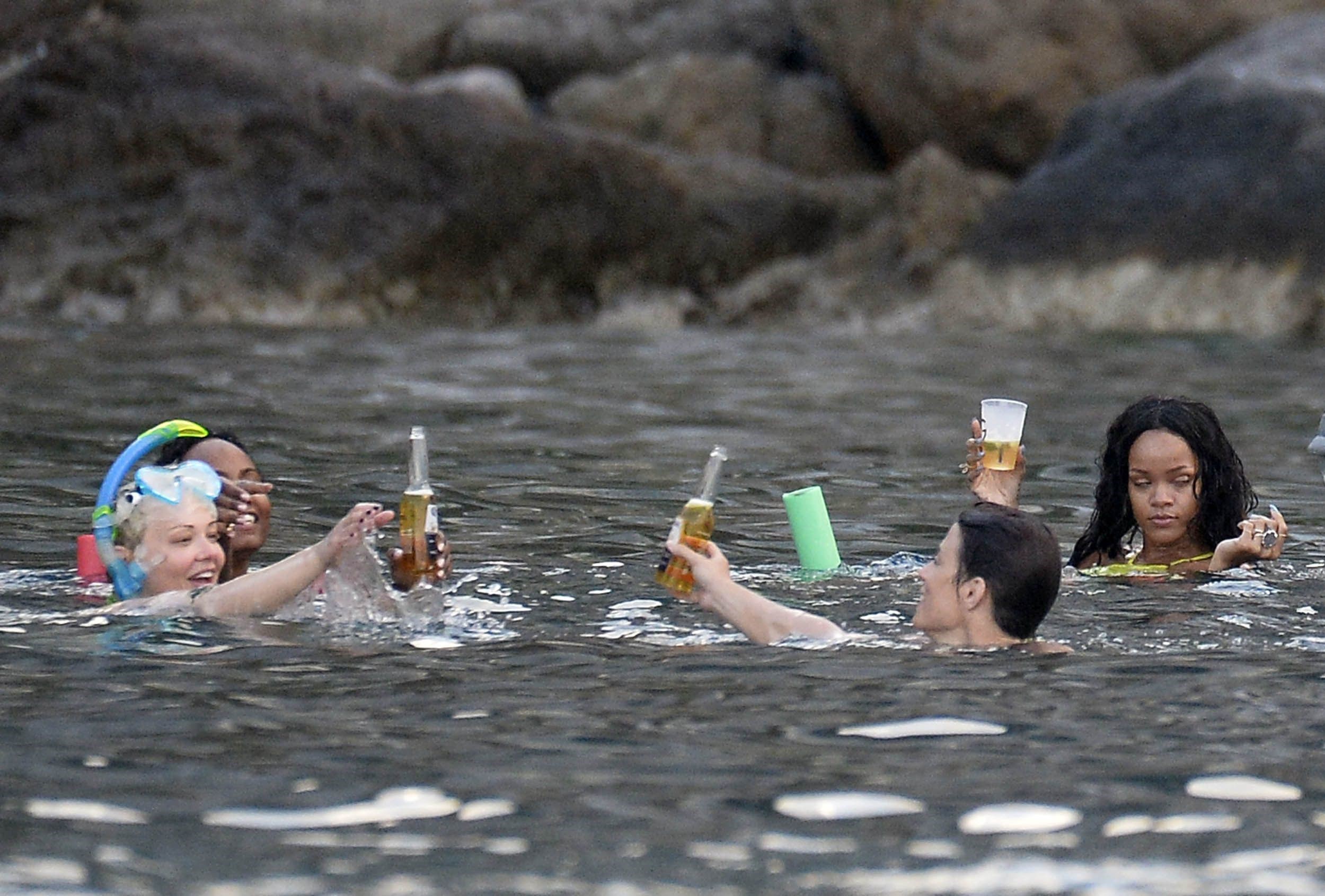 Rihanna enjoying a break on a yacht in Ponza August 29, 2014