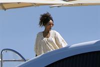 Rihanna enjoying a break on a yacht in Ponza