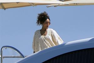 Rihanna enjoying a break on a yacht in Ponza