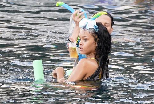 Rihanna enjoying a break on a yacht in Ponza August 29, 2014