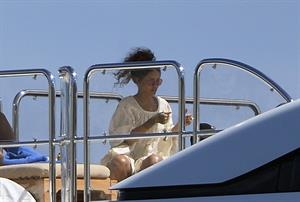 Rihanna enjoying a break on a yacht in Ponza August 29, 2014