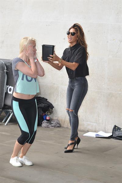 Nicole Scherzinger arriving at BBC Radio 1 studio August 26, 2014
