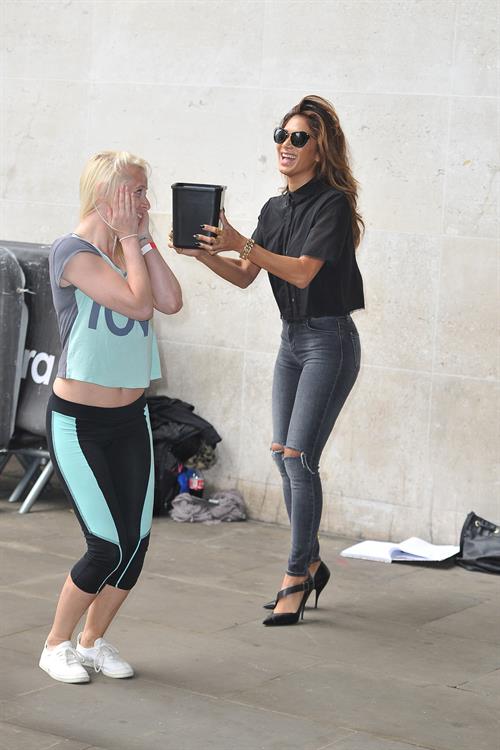 Nicole Scherzinger arriving at BBC Radio 1 studio August 26, 2014