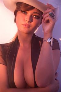 Playboy Cybergirl - Chelsie Aryn out west, on the side of the road, in a coyboy hat