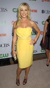 Julie Benz in a yellow dress at a Showtime CBS event