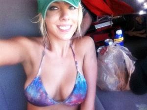 BiBi Jones in a bikini taking a selfie
