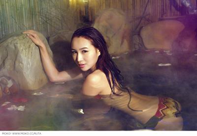 An Rui Tian in a bikini