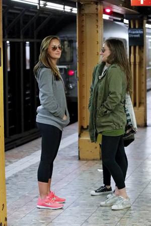 Minka Kelly New York City subway platform 4/5/2012 