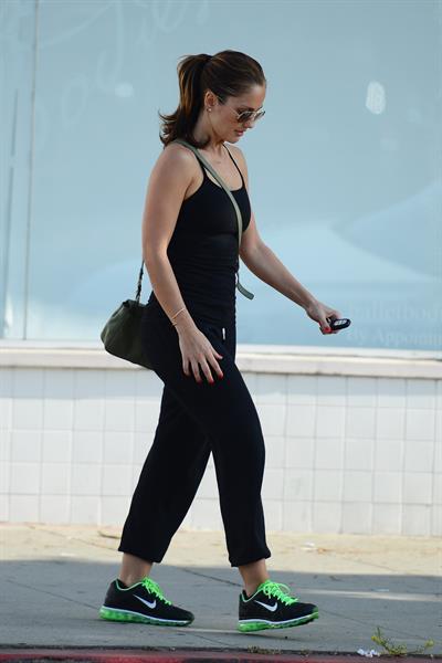 Minka Kelly walking to her car in Hollywood on July 5, 2012