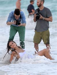 Nina Agdal Photoshoot for Bebe in Miami - November 12, 2013 