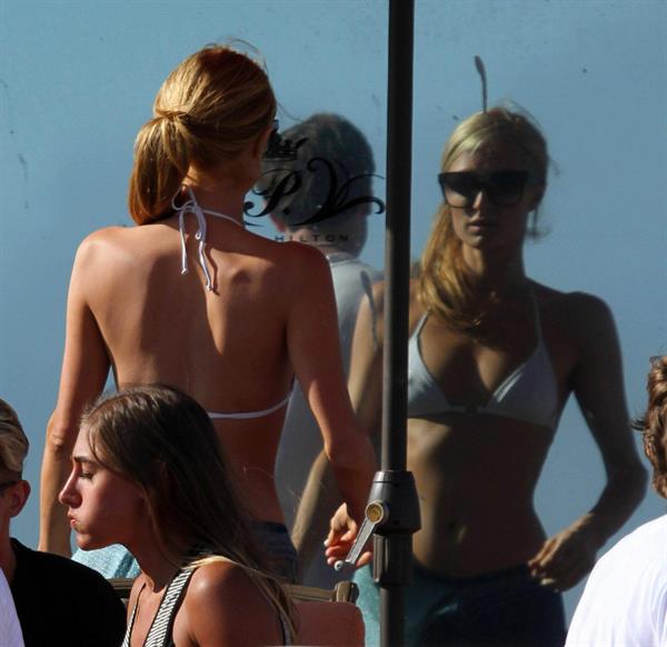 Paris Hilton a party on the beach in Malibu July 27, 2013