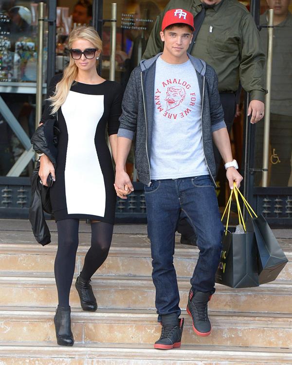 Paris Hilton and Her Boyfriend River Viiperi Shop at Barneys New York on December 15, 2012 