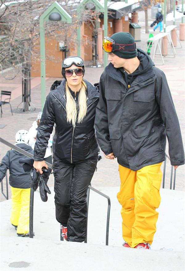 Paris Hilton enjoying a day in the mountains of Aspen December 18, 2012 