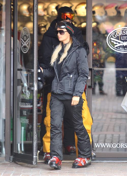 Paris Hilton enjoying a day in the mountains of Aspen December 18, 2012 