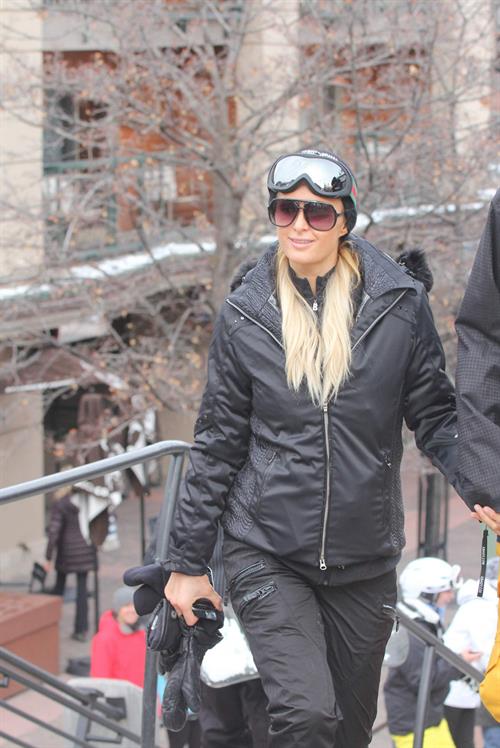 Paris Hilton enjoying a day in the mountains of Aspen December 18, 2012 