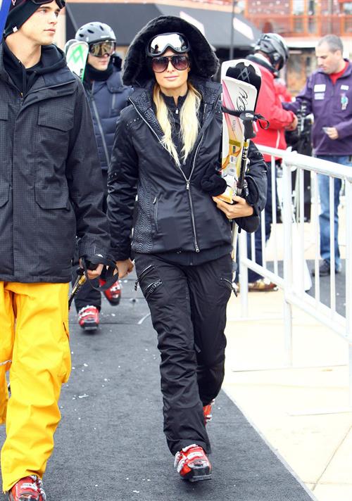 Paris Hilton enjoying a day in the mountains of Aspen December 18, 2012 