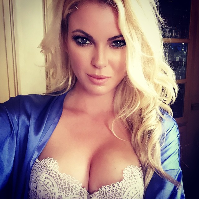 Abby Parece in lingerie taking a selfie