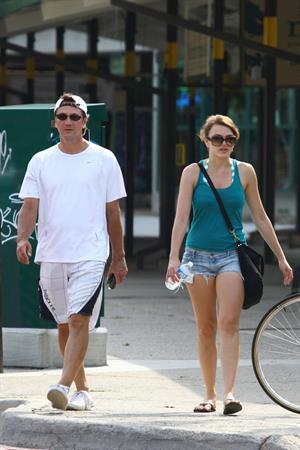 Aimee Teegarden kayaking in Ann Arbor on July 29, 2011 