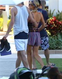 Paris Hilton poolside at their Miami hotel December 7-2012 