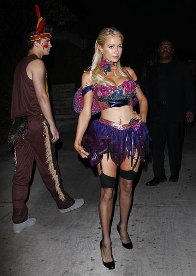 Paris Hilton at the Playboy Mansion Halloween Party in Los Angeles 10/27/12