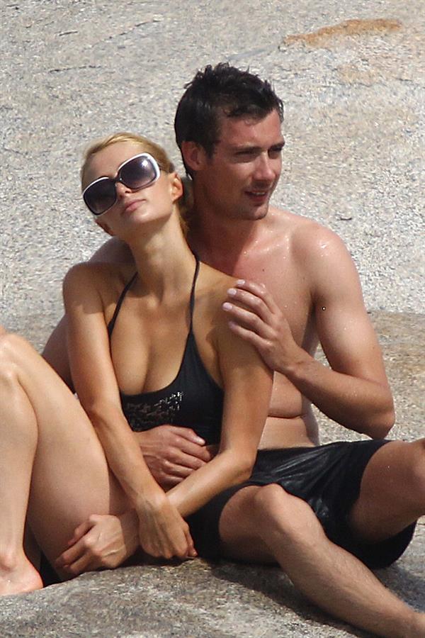 Paris Hilton - Wearing a swimsuit at a beach in France August 6, 2012