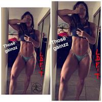 Linda Durbesson in a bikini taking a selfie