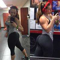 Linda Durbesson taking a selfie and - ass