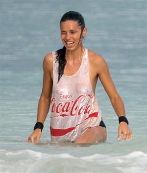 Adriana Lima – beach shoot candids in Cancun 12/2/13 