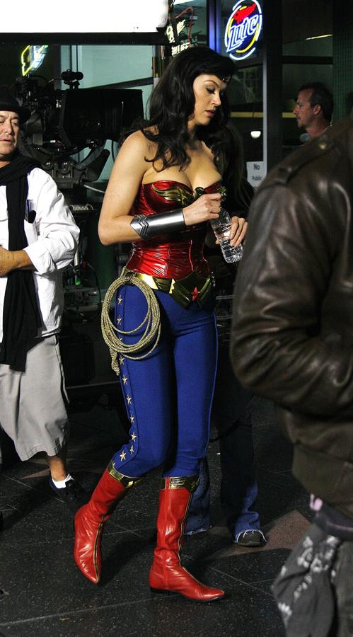Adrianne Palicki on Wonder Woman set 3/31/2011 
