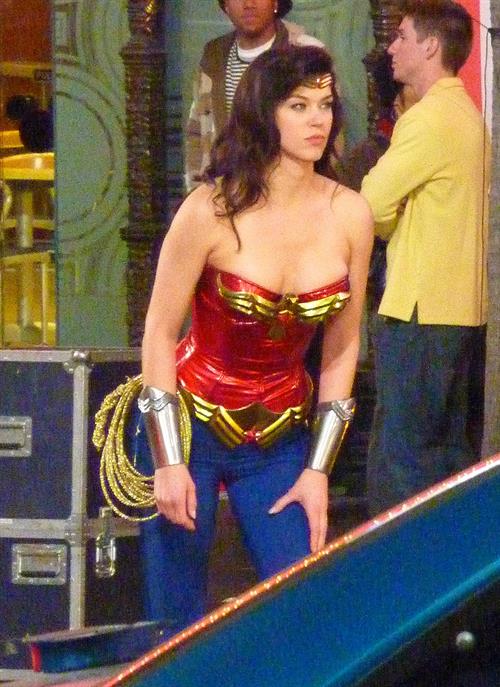 Adrianne Palicki on Wonder Woman set 3/29/2011 