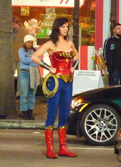 Adrianne Palicki on Wonder Woman set 3/29/2011 