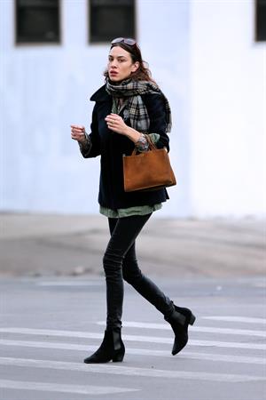 Alexa Chung Peels restaurant in the East Village in NYC, December 20, 2013