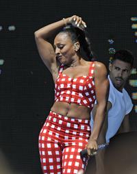 Alexandra Burke on the beach in Weston Super Mare 1/7/2012