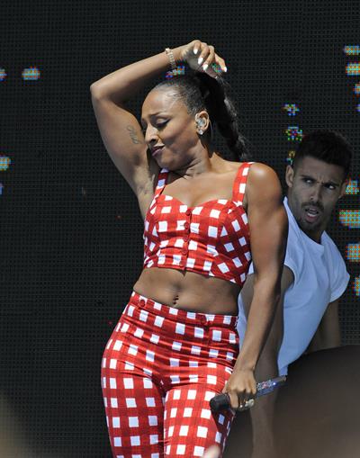 Alexandra Burke on the beach in Weston Super Mare 1/7/2012