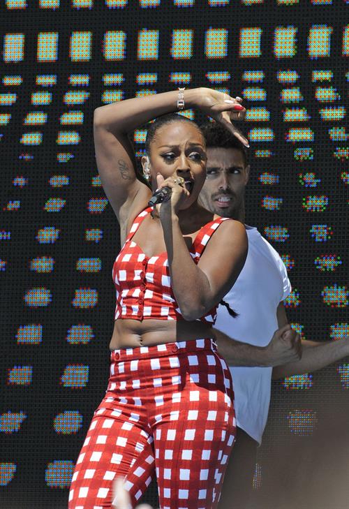 Alexandra Burke on the beach in Weston Super Mare 1/7/2012