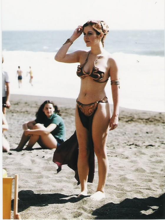 Carrie Fisher in a bikini