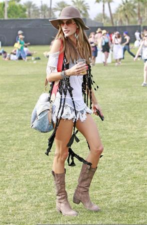 Alessandra Ambrosio at day 2 of the Coachella Music and Arts Festival in Indio on April 18, 2010 