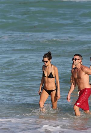 Alessandra Ambrosio – beach candids in Miami 12/6/13  