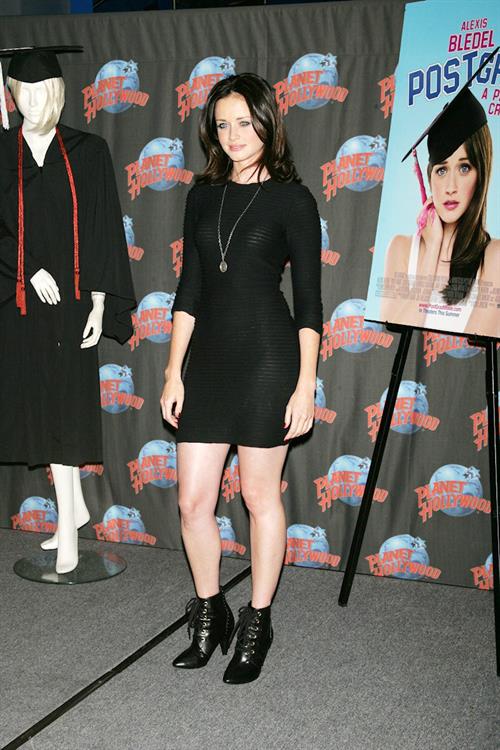 Alexis Bledel to promote Post Grad with a memorabilia donation at Planet Hollywood in New York City