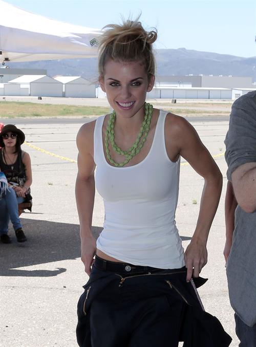AnnaLynne McCord skydives from 18,000 feet at a charity event, Lompoc August 16, 2014