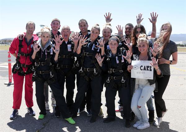 AnnaLynne McCord skydives from 18,000 feet at a charity event, Lompoc August 16, 2014