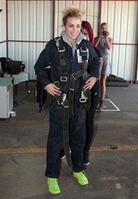 AnnaLynne McCord skydives from 18,000 feet at a charity event, Lompoc August 16, 2014