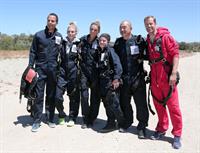 AnnaLynne McCord skydives from 18,000 feet at a charity event, Lompoc August 16, 2014